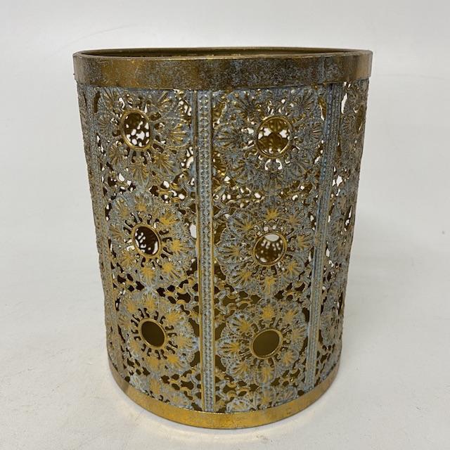 DECOR, Brass Pot w Floral Cut Out Design